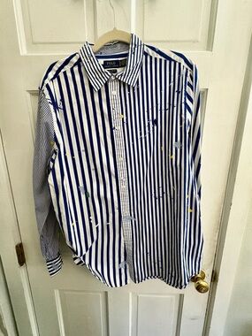 Polo Ralph Lauren Relaxed Fit Paint-splatter Striped Shirt